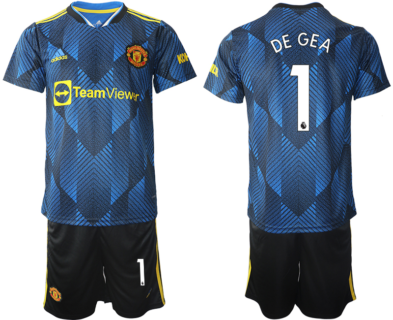 Men 2021-2022 Club Manchester United Second away blue #1 Soccer Jersey->manchester united jersey->Soccer Club Jersey